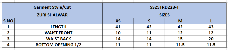 Size Chart