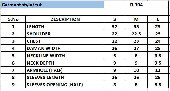 Size Chart