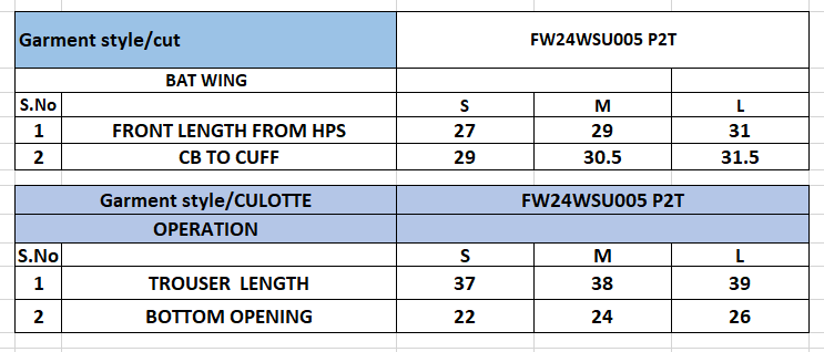 Size Chart