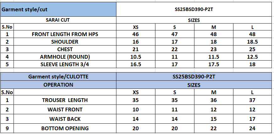 Size Chart