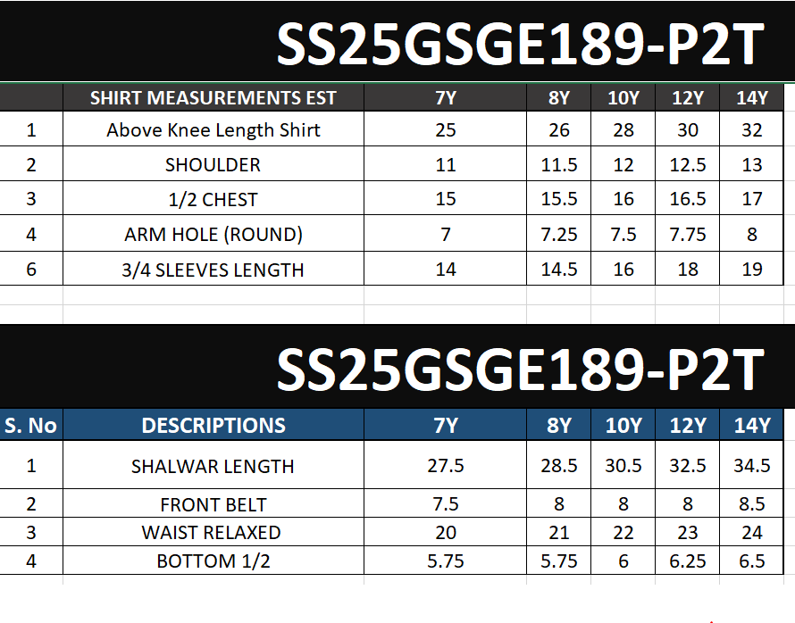 Size Chart
