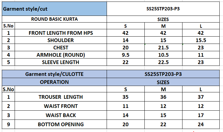 Size Chart
