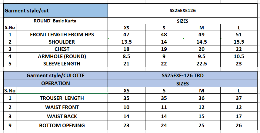 Size Chart