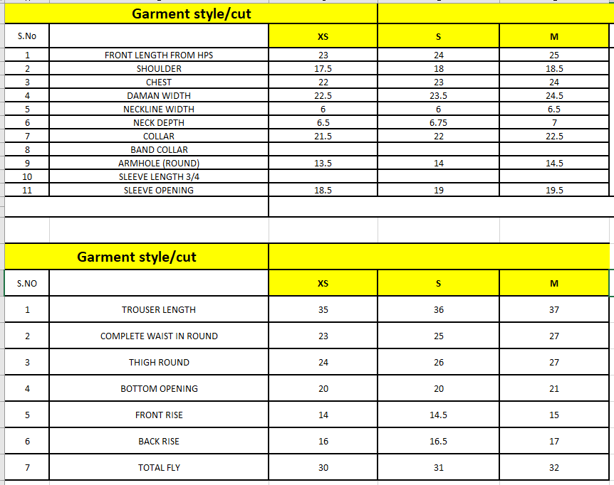 Size Chart