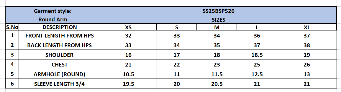 Size Chart
