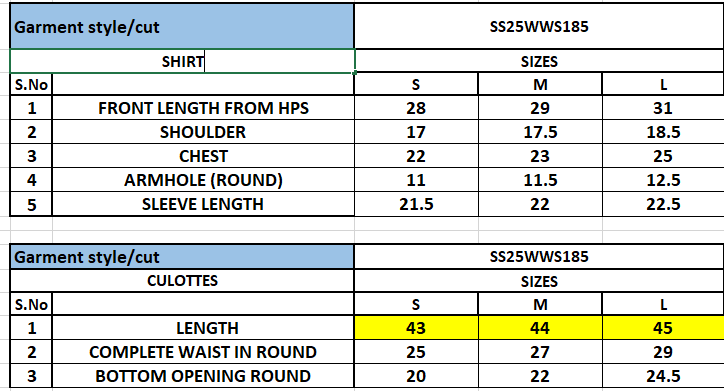 Size Chart