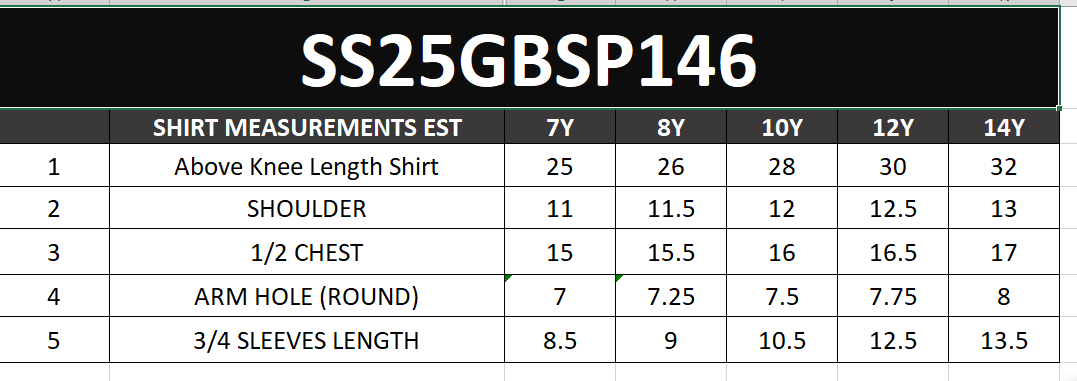 Size Chart