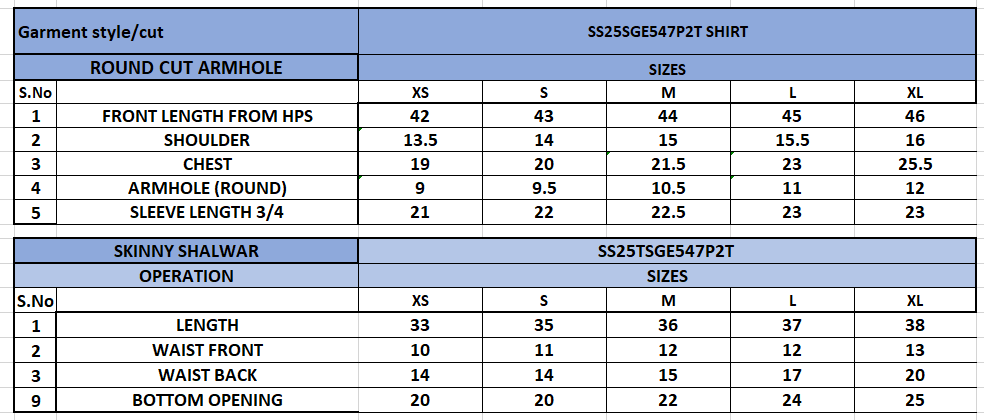 Size Chart