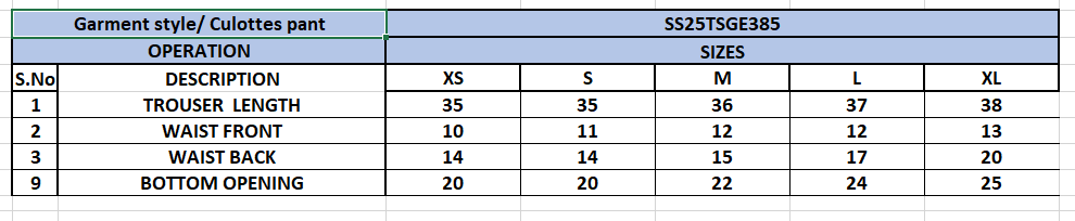 Size Chart