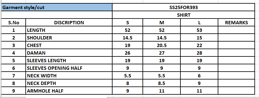 Size Chart