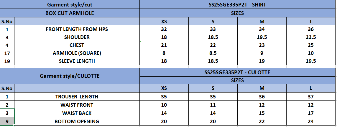 Size Chart