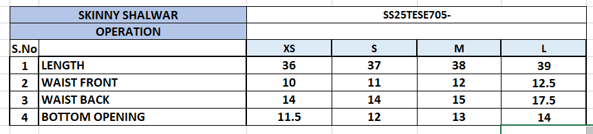 Size Chart
