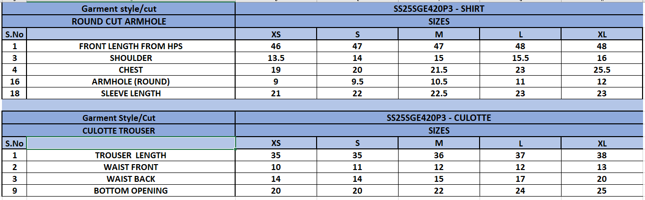 Size Chart