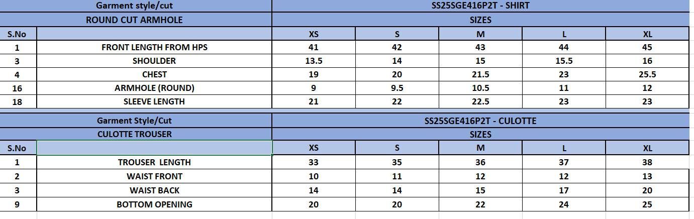 Size Chart