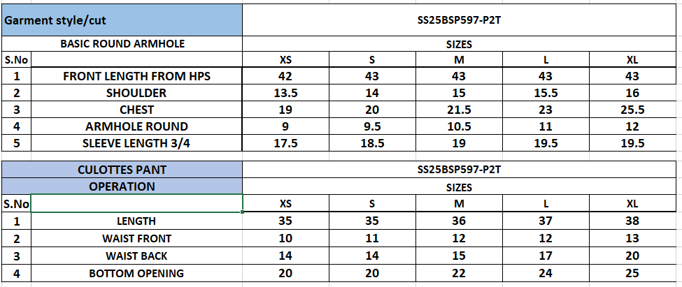 Size Chart