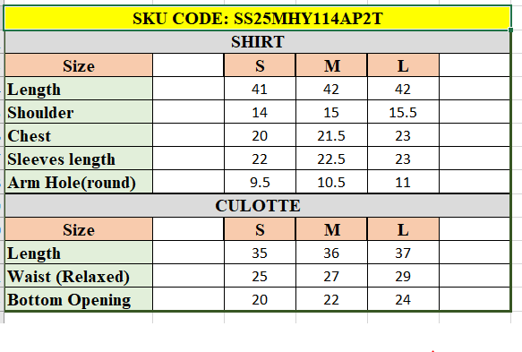 Size Chart