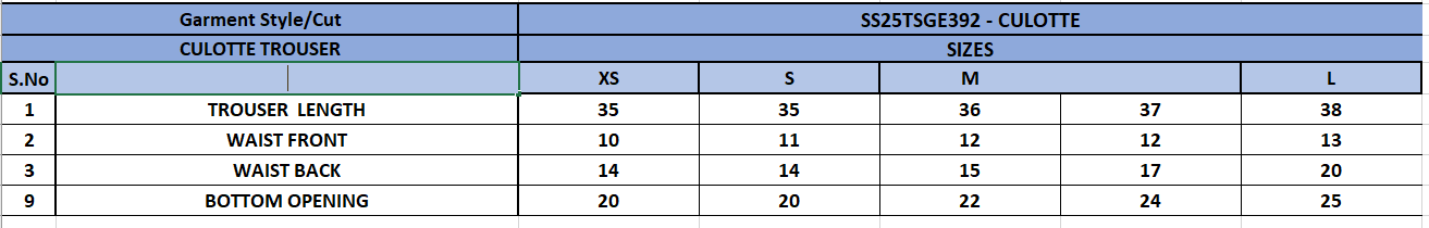 Size Chart