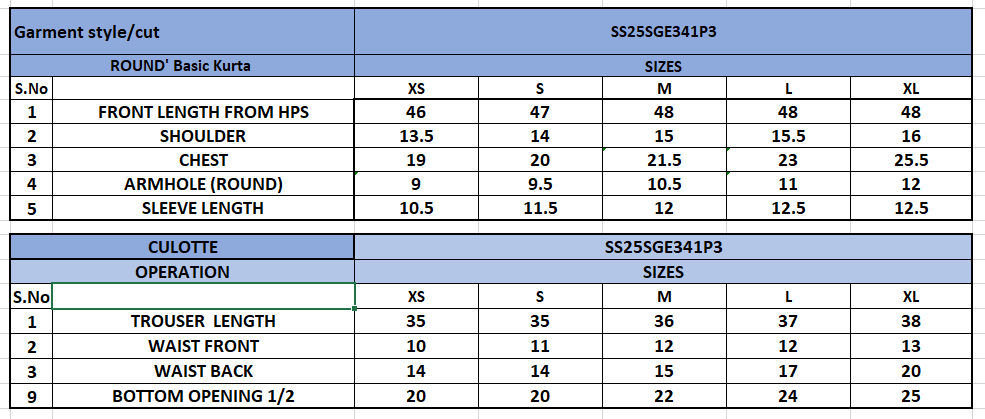 Size Chart