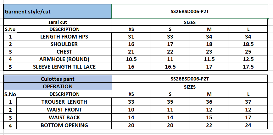 Size Chart