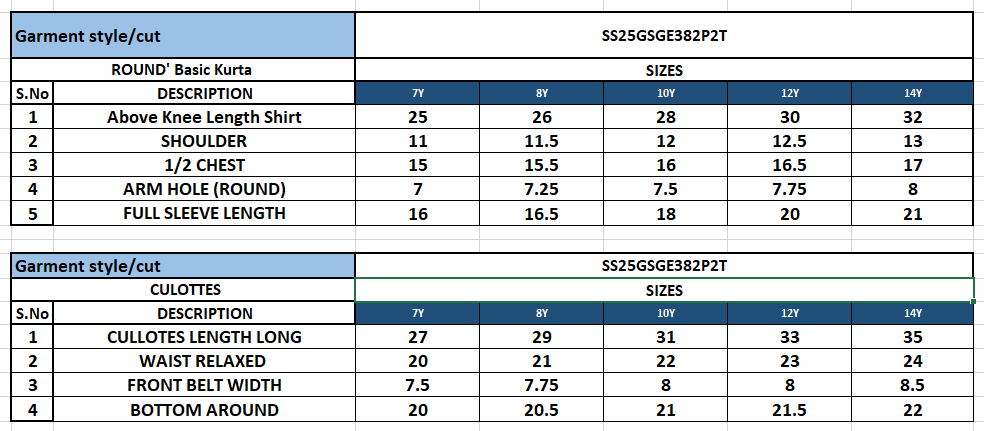 Size Chart