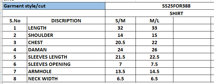 Size Chart