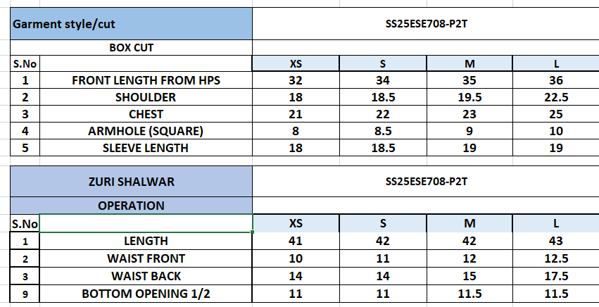 Size Chart