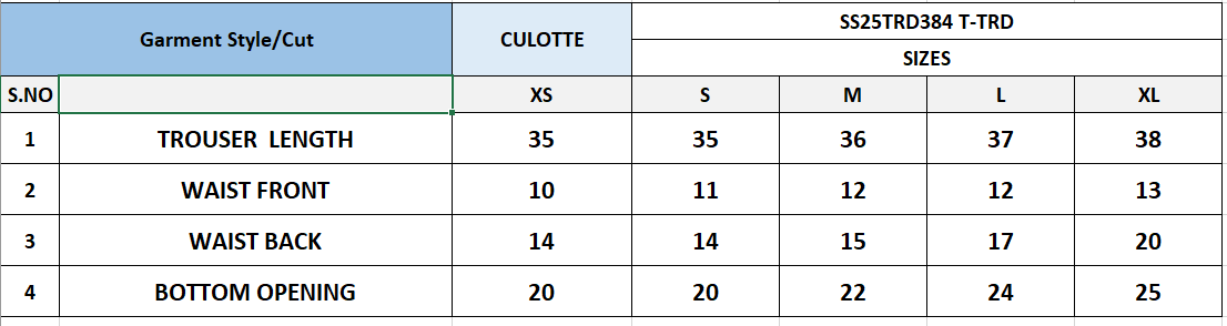 Size Chart