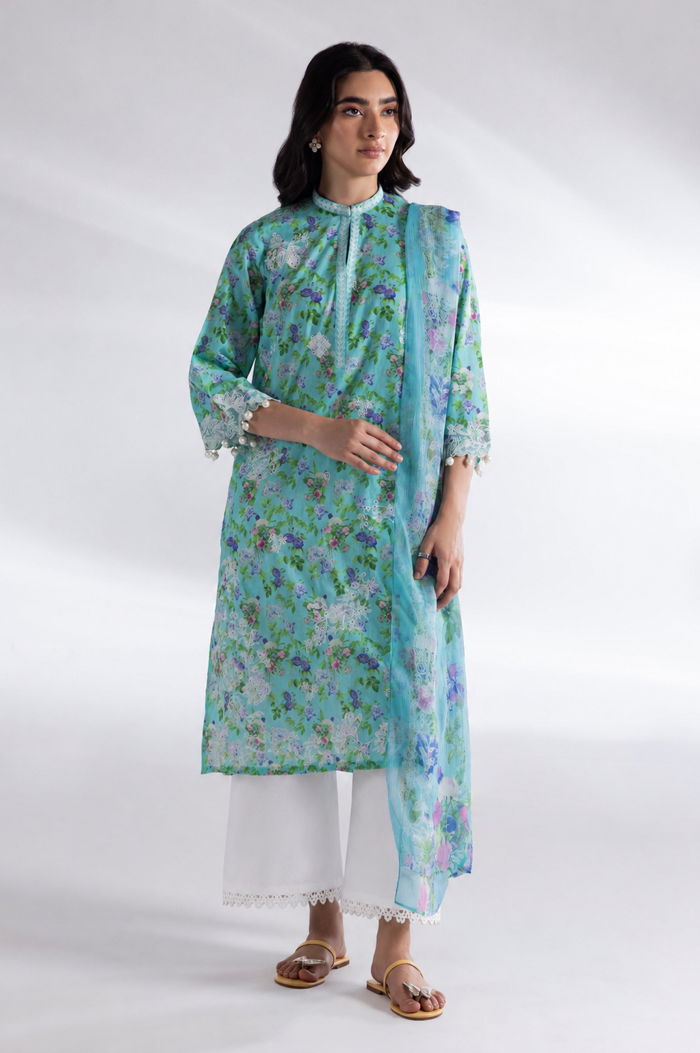 Stitched Muzlin Lawn  Culotte Main image