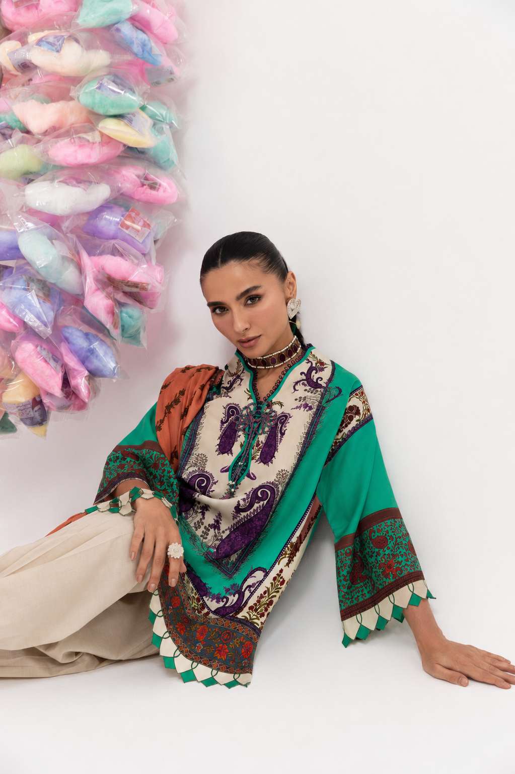 Stitched Printed Linen Shirt+ Dupatta Secondary image