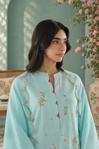 Stitched Embroidered Slub Lawn Suit
