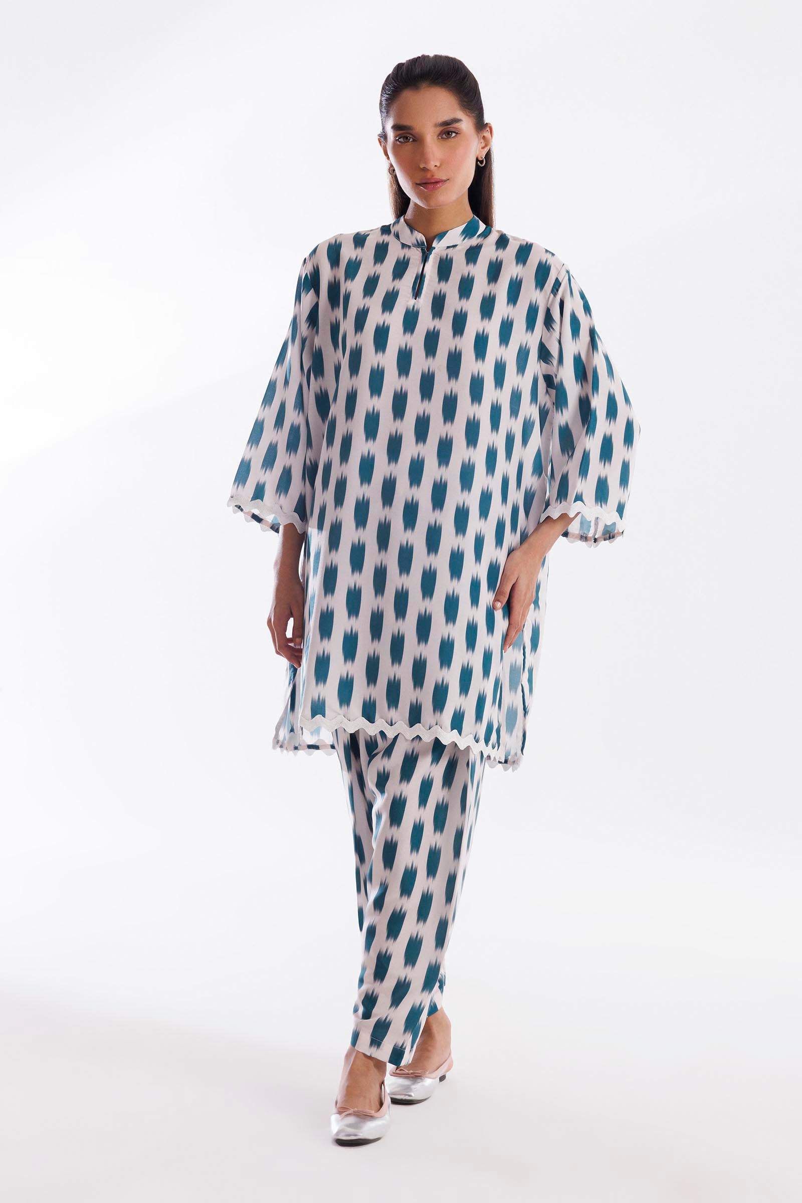 Stitched Printed Lawn Shirt + Culotte Main image