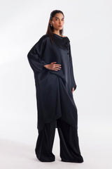 Stitched Dyed Satin Shirt + Culotte