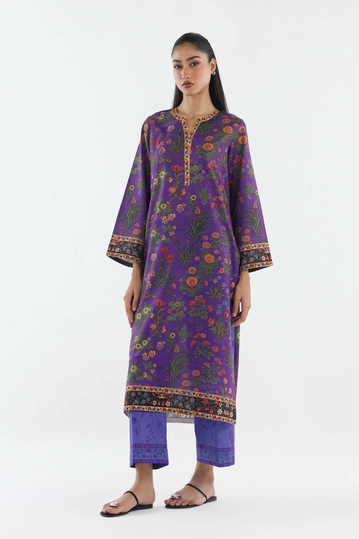 Stitched Printed Cambric Shirt+ Culotte Main image