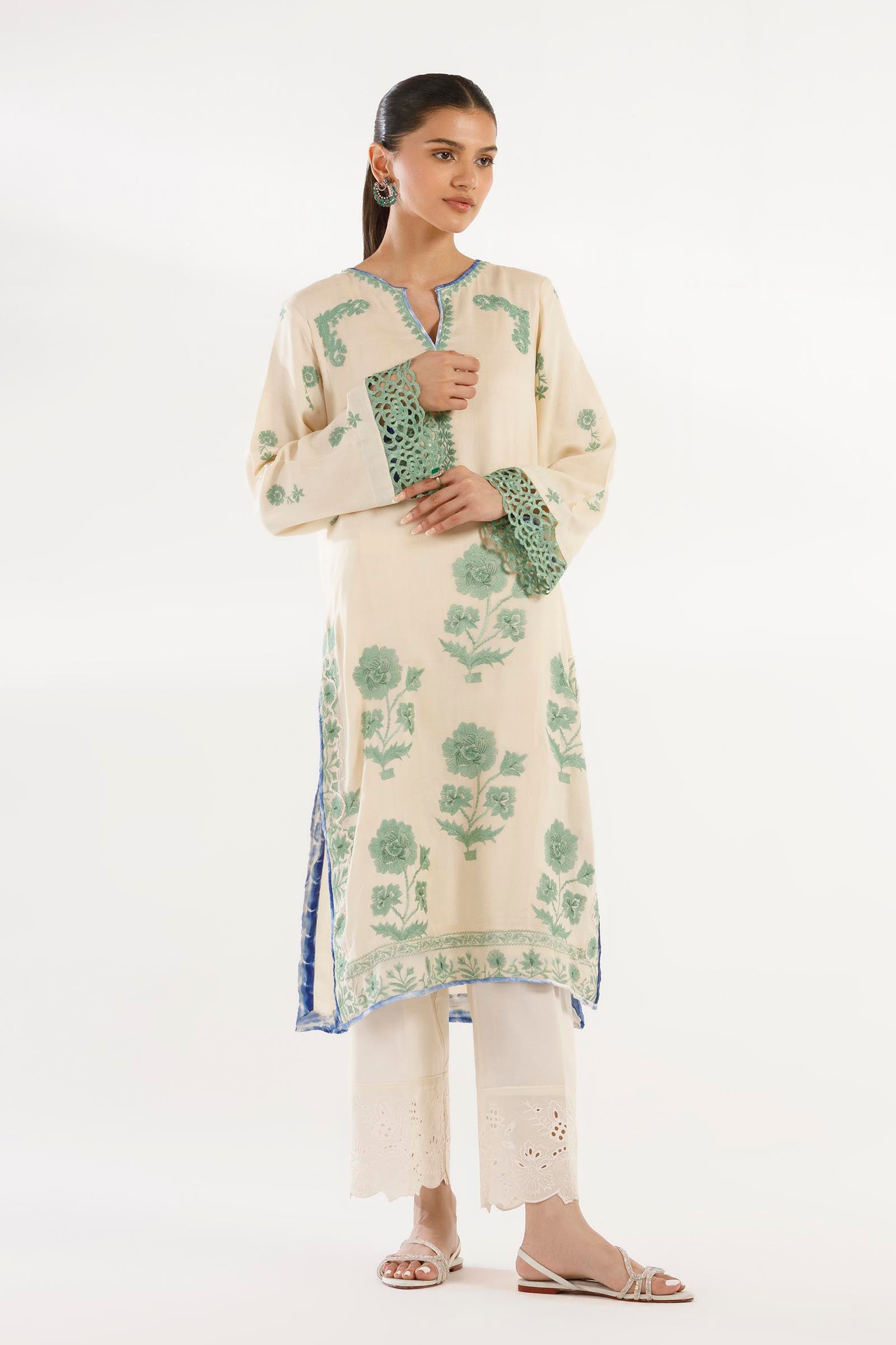 Stitched Embroidered Linen Shirt Main image