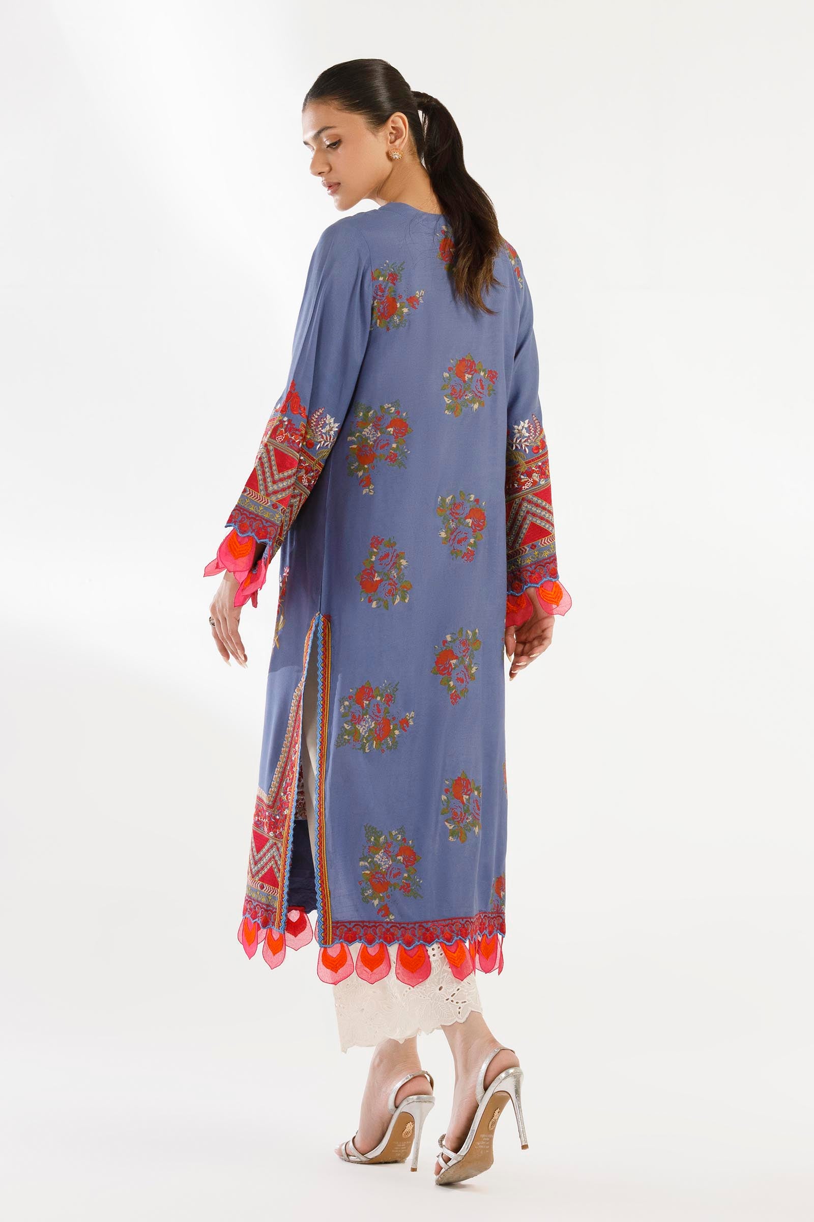 Stitched Embroidered Viscose Silk Shirt