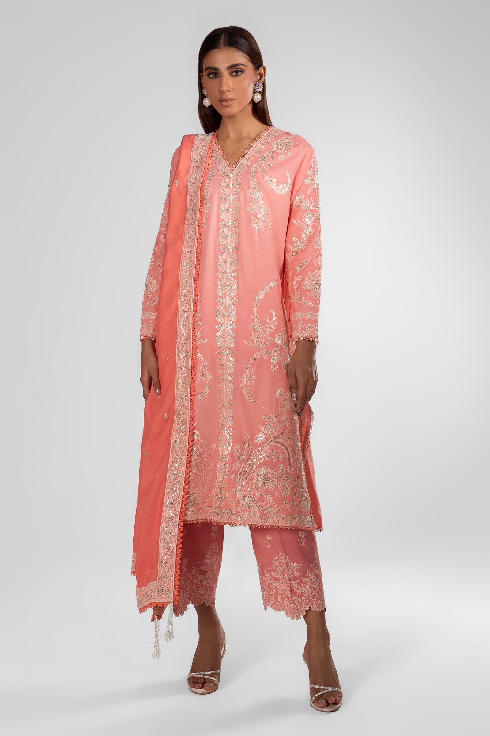 Pink Basic Raw Silk Shirt Main image