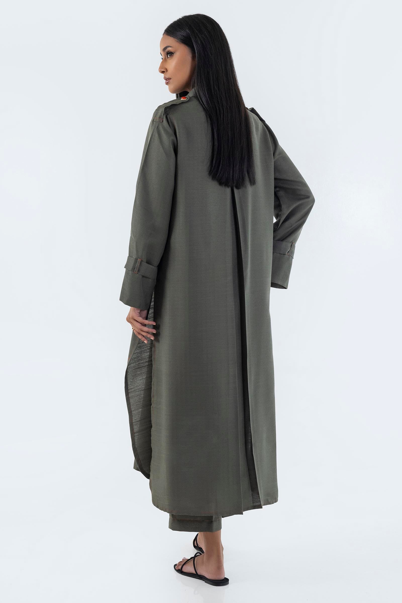 Stitched Olive Printed Shirt + Culotte