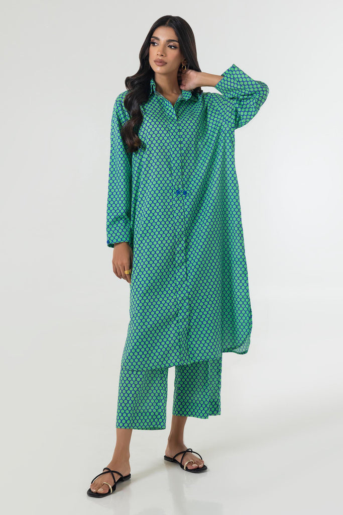 Stitched Basic Printed Shirt + Culotte
