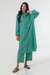 Stitched Basic Printed Shirt + Culotte