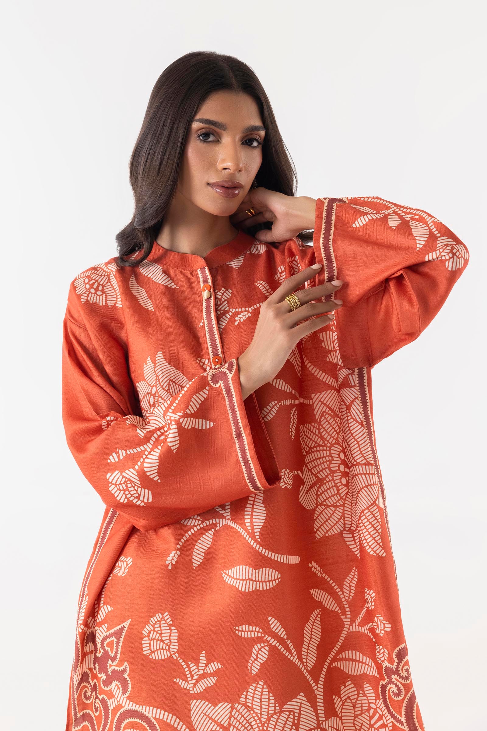 Stitched Boxy Printed Shirt