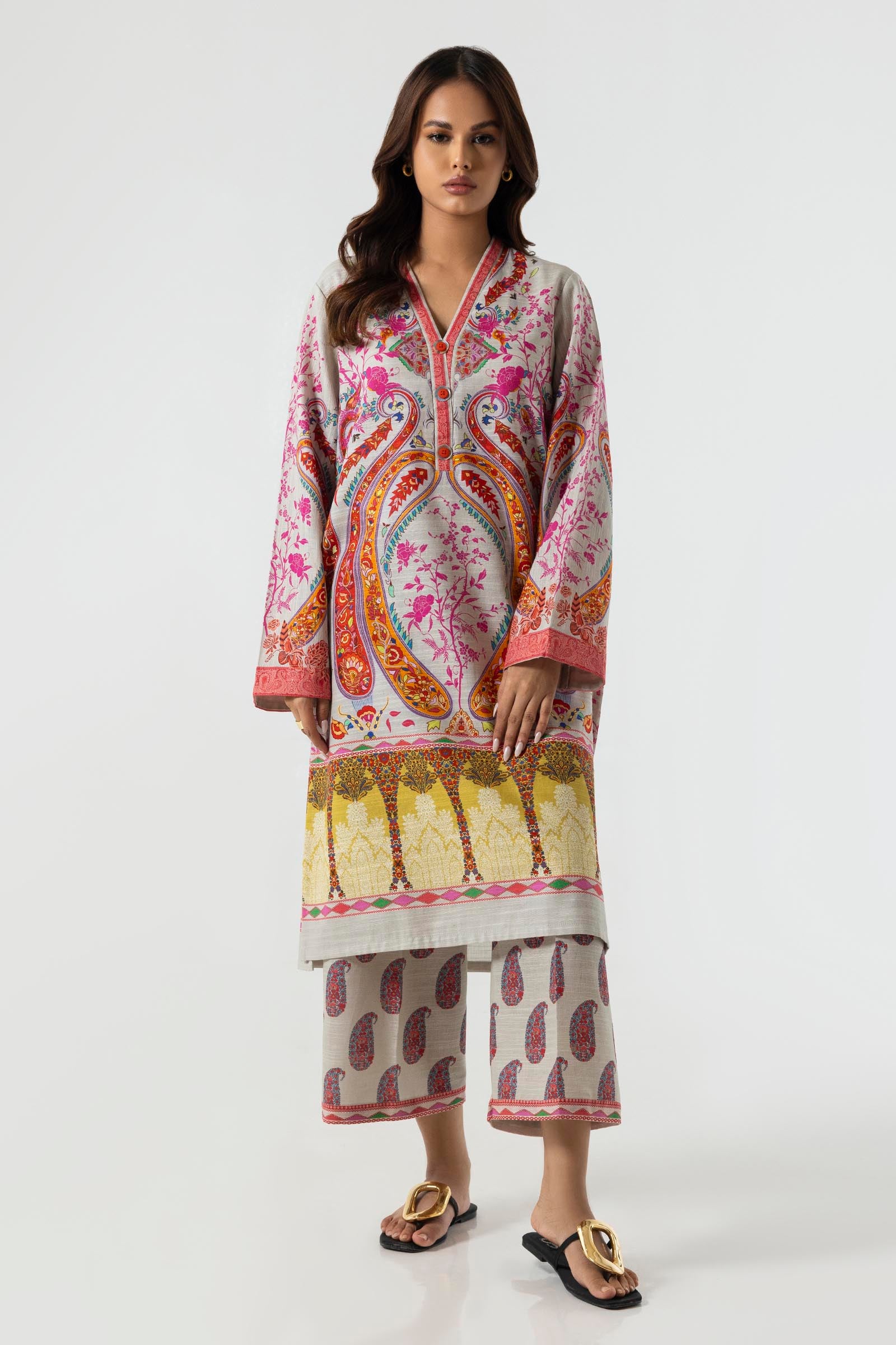 Stitched Basic Printed Shirt + Culotte Main image