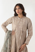 Stitched Embroidered Shirt + Culotte + Dupatta