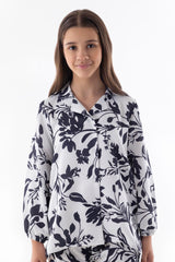 Stitched Kids Yellow Printed Shirt + Culotte