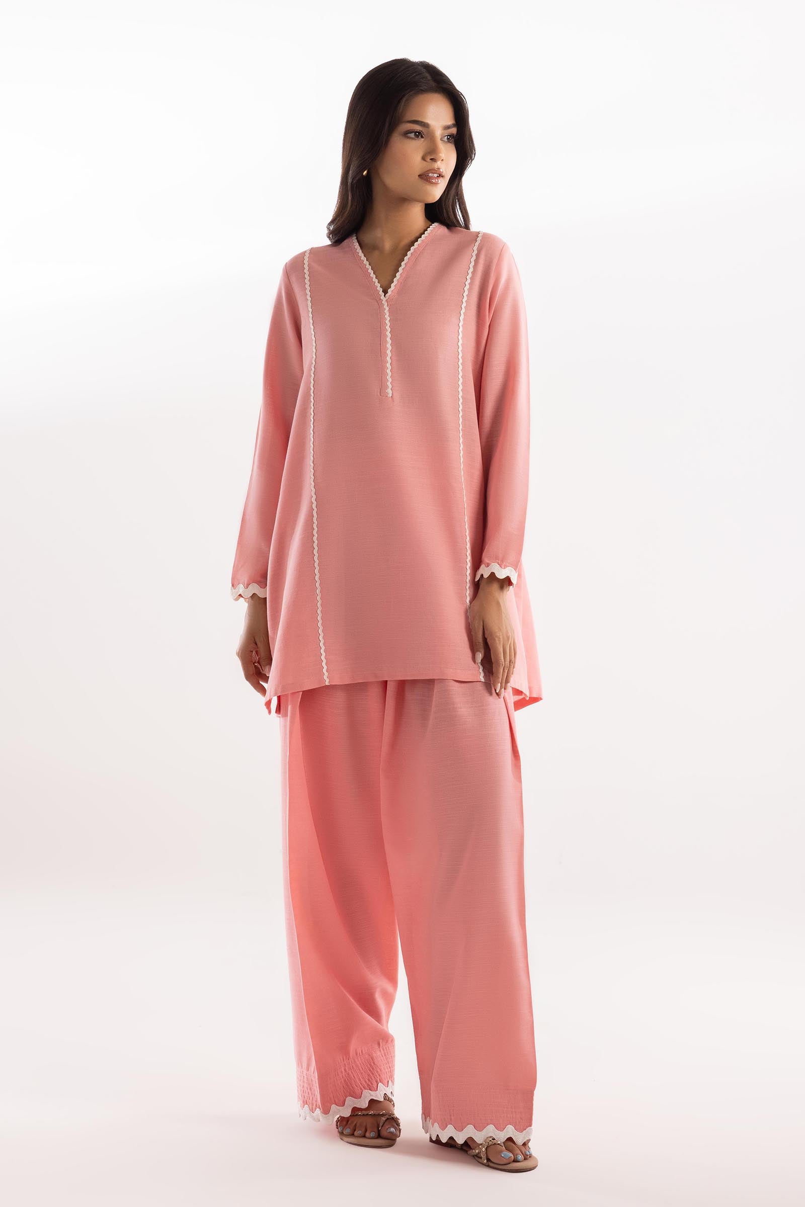 Stitched Dyed Khaddar Shirt + Shalwar Main image
