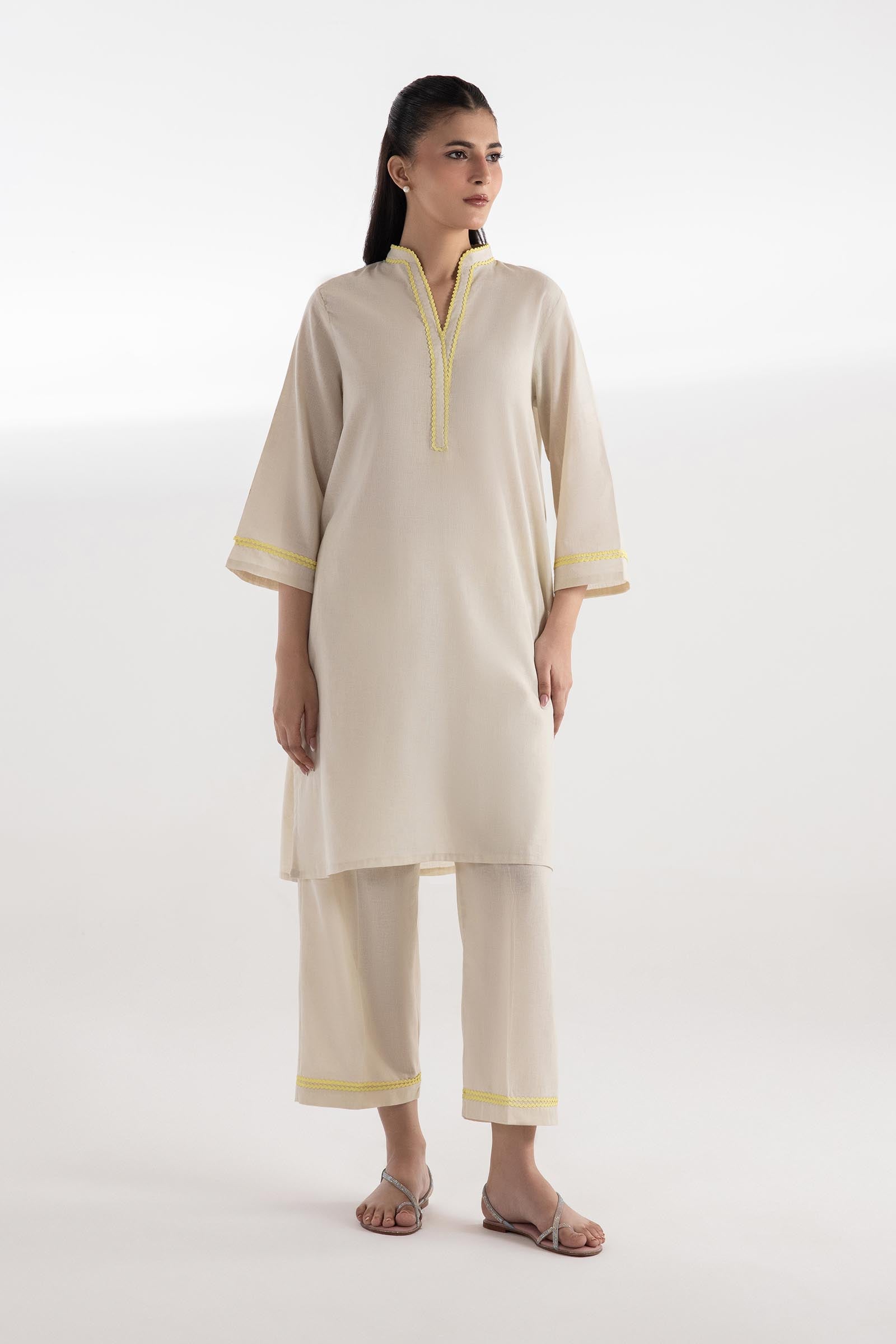 Stitched Dyed Slub Shirt + Culotte Main image