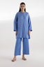 Stitched Dyed Chikan Kari Shirt + Culotte