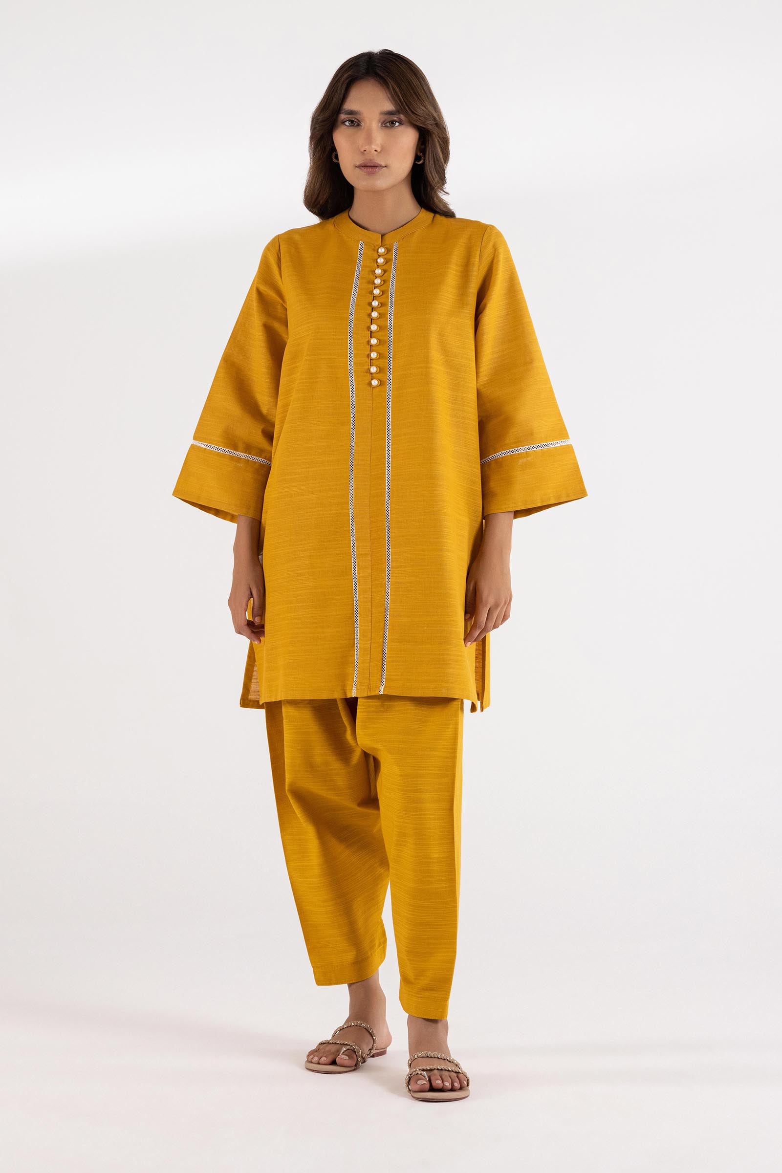 Stitched Printed Khaddar Shirt + Shalwar