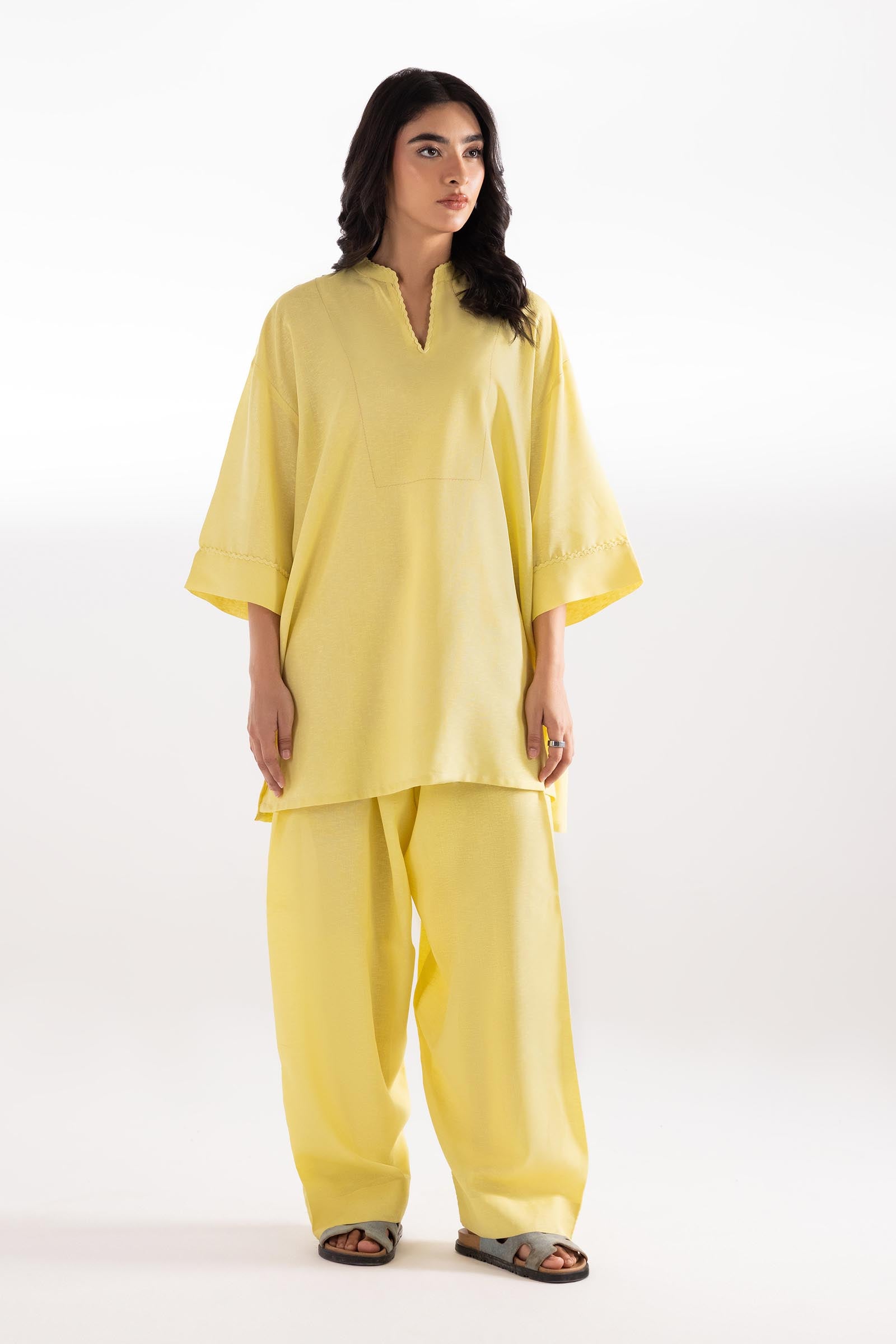 Stitched Dyed Khaddar Shirt + Shalwar Main image