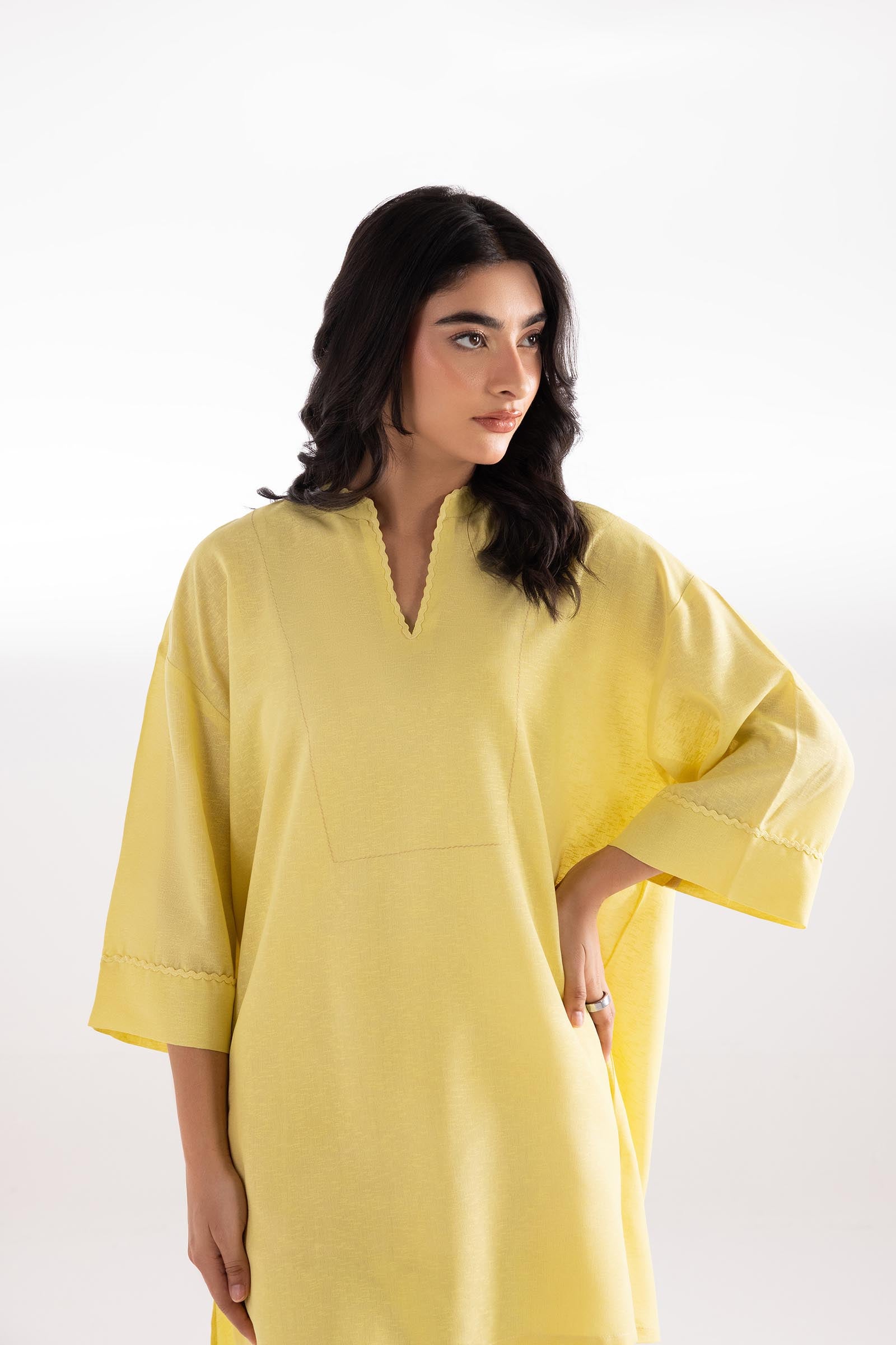 Stitched Dyed Khaddar Shirt + Shalwar Secondary image