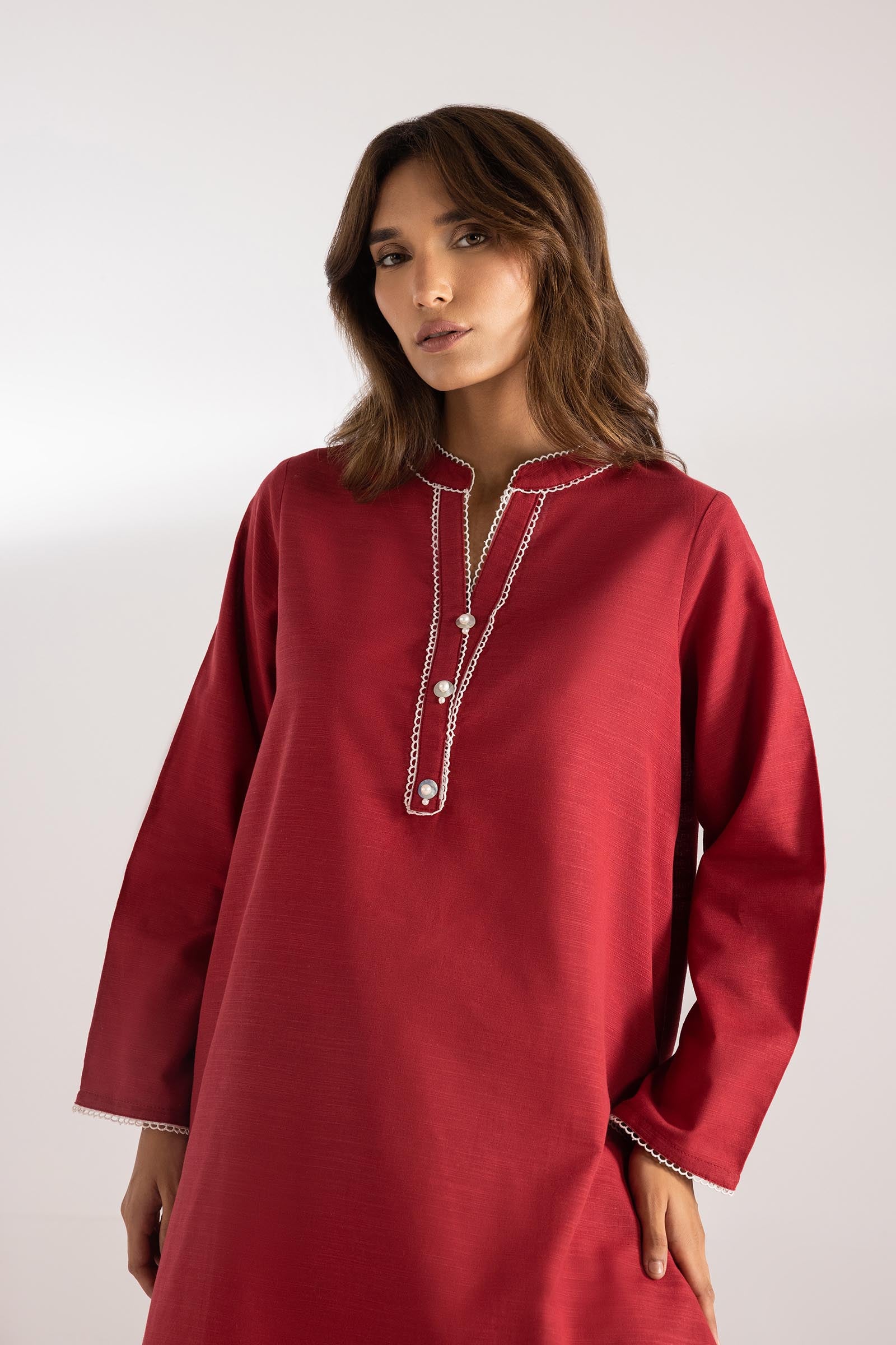 Stitched Dyed Khaddar Shirt + Shalwar Secondary image
